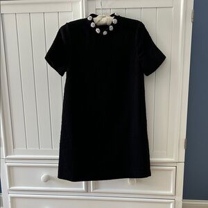 Elegant Black Mini Dress with Embellished Collar